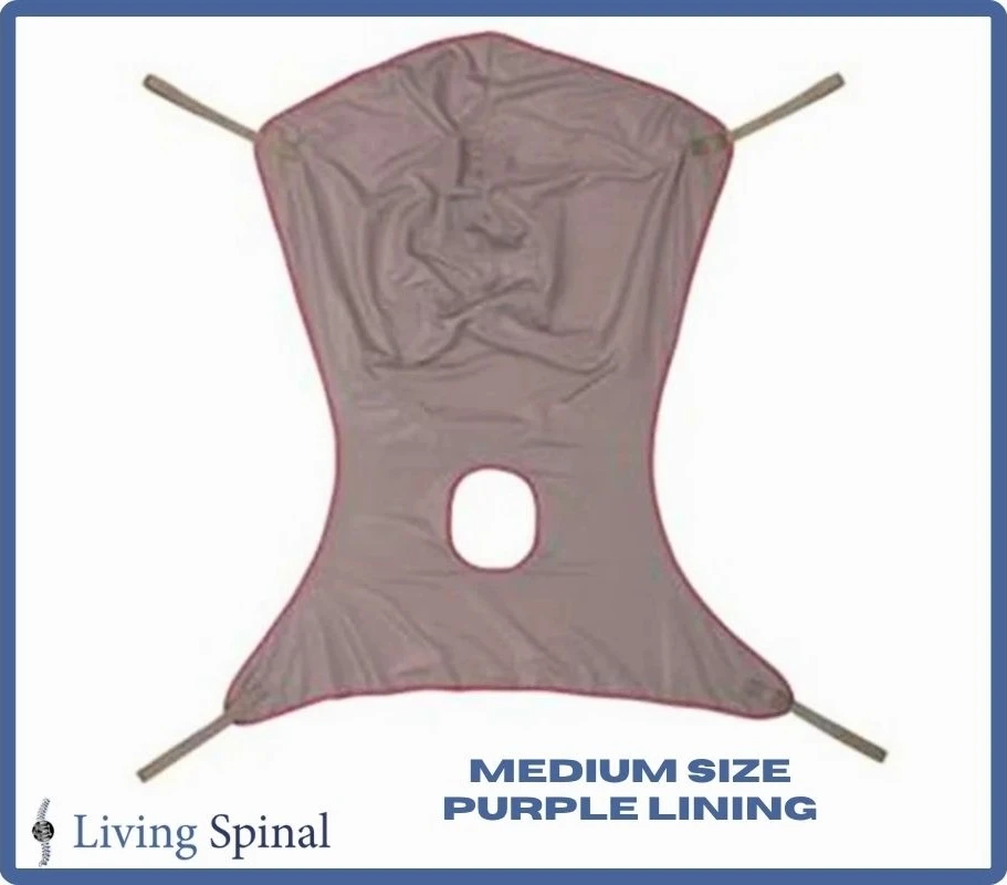 Invacare Premier Comfort Sling in Polyester with Commode Opening Medium Purple Living Spinal