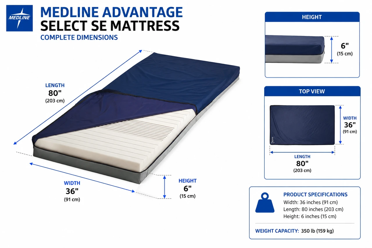 Advantage 200 5-Zone Mattress Dimensions