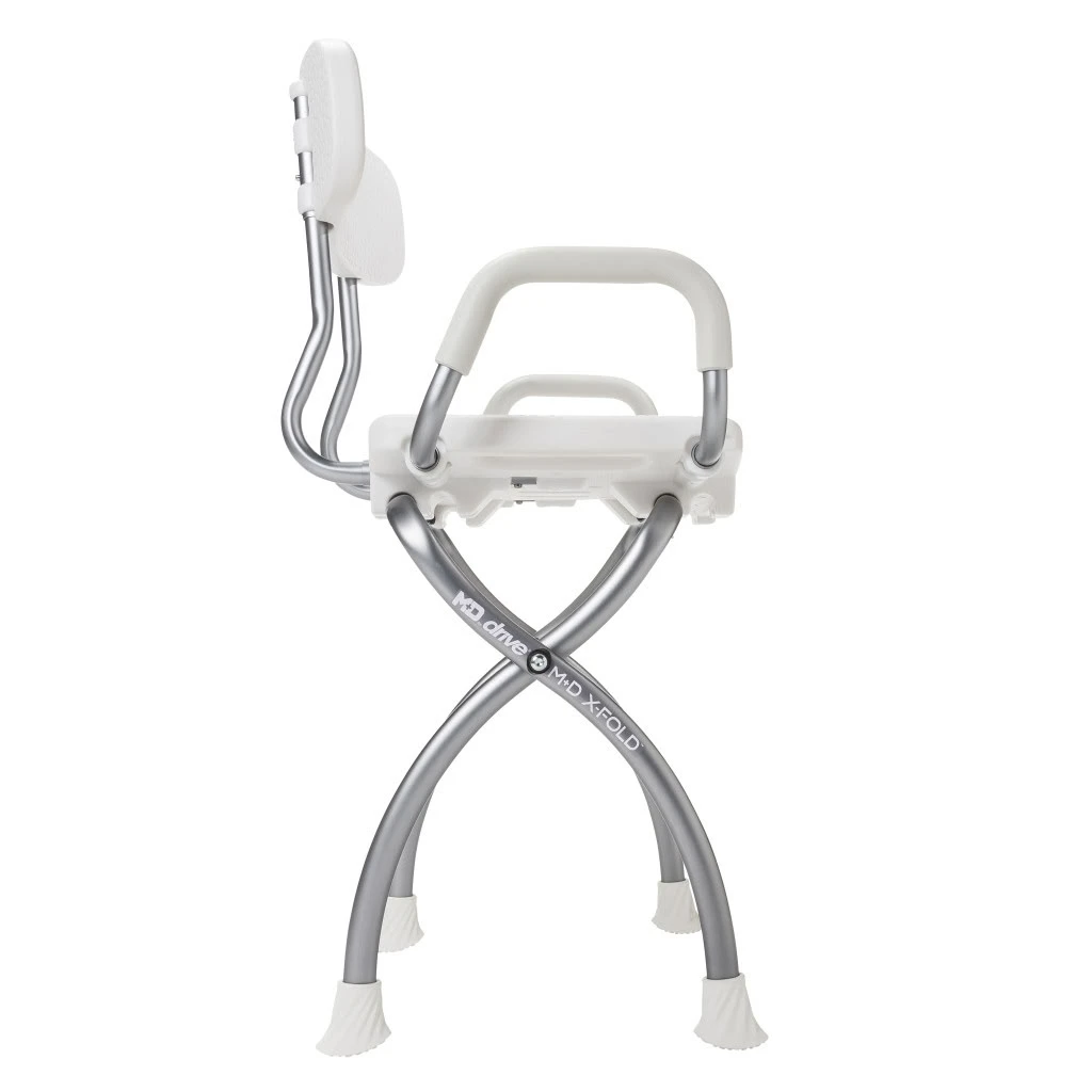 X-Fold Shower Chair Full Right White