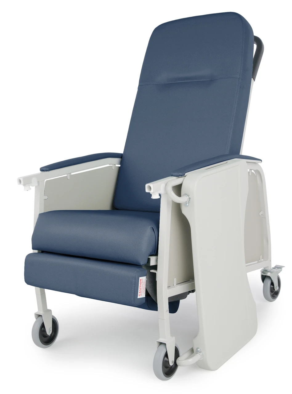 Lumex Three Position Recliner Imperial Blue Side View