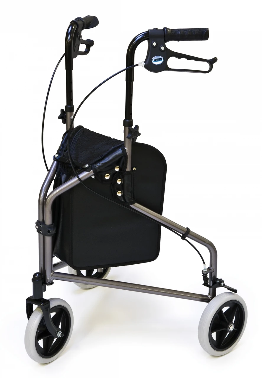 3-Wheel Cruiser Rollator Pewter Metallic Front View