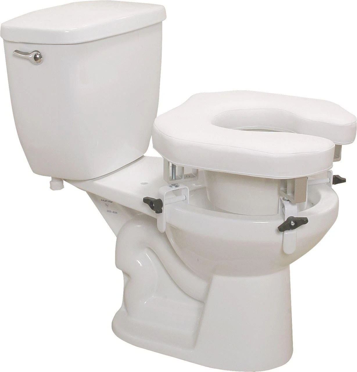 Multi-Position Open Padded Raised Toilet Seat