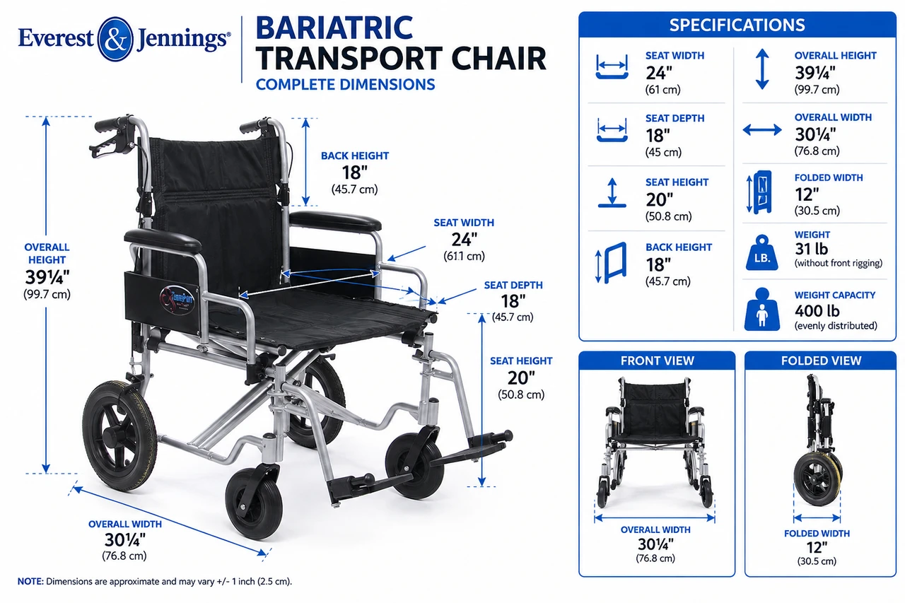 Bariatric Transport Chair Dimensions