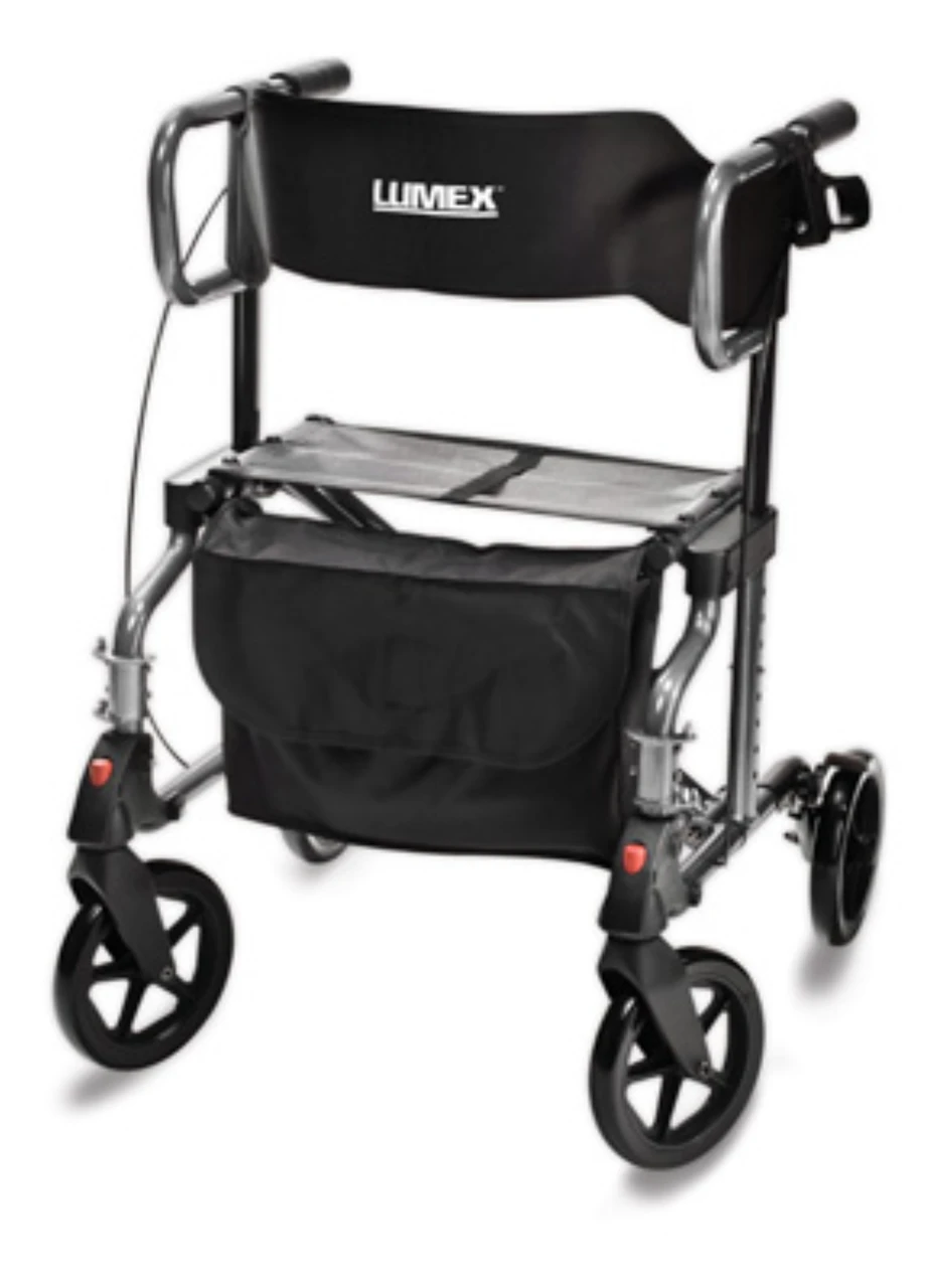 Lumex Hybrid LX Rollator Transport Chair Titanium