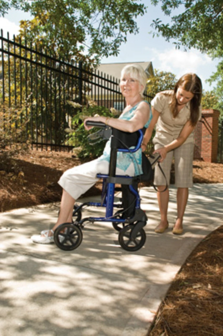 Lumex Hybrid LX Rollator Transport Chair Lifestyle