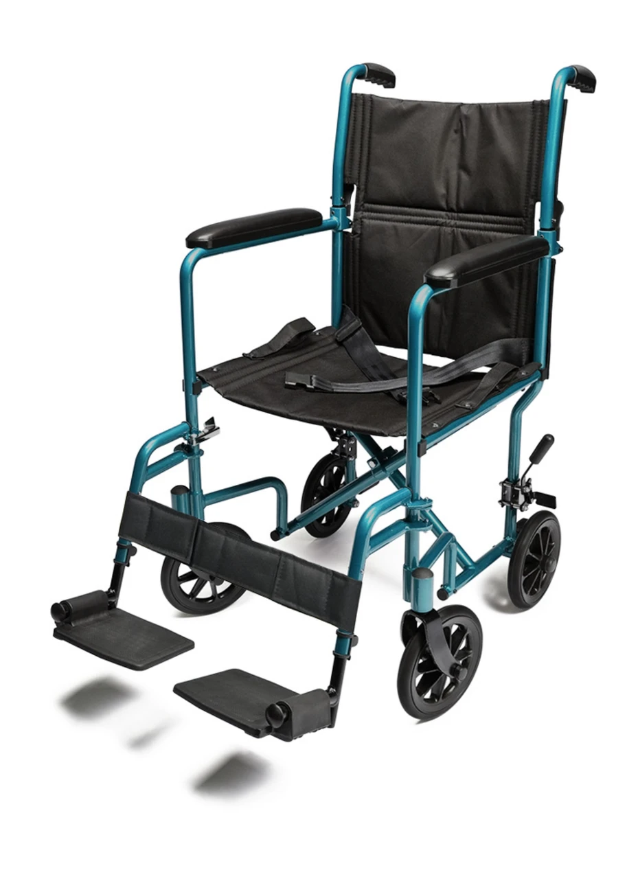 Everest & Jennings Lightweight Aluminum Transport Chair 17" Blue
