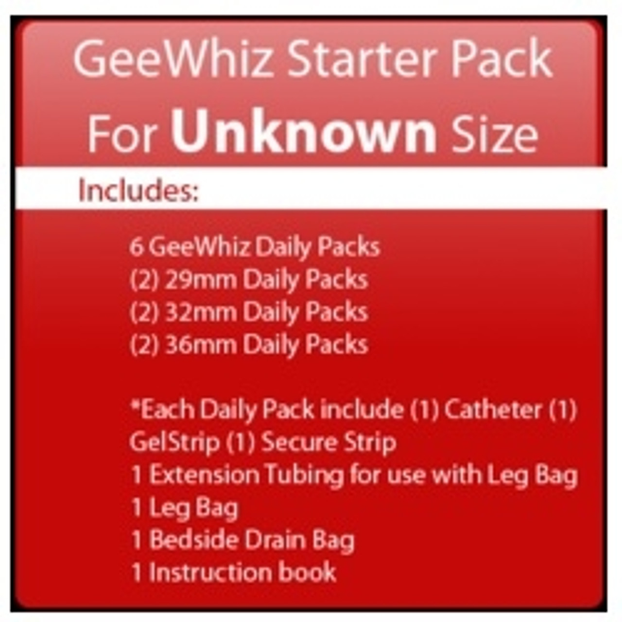 GeeWhiz IMD External Male Catheter - Starter Pack for UNKNOWN Size