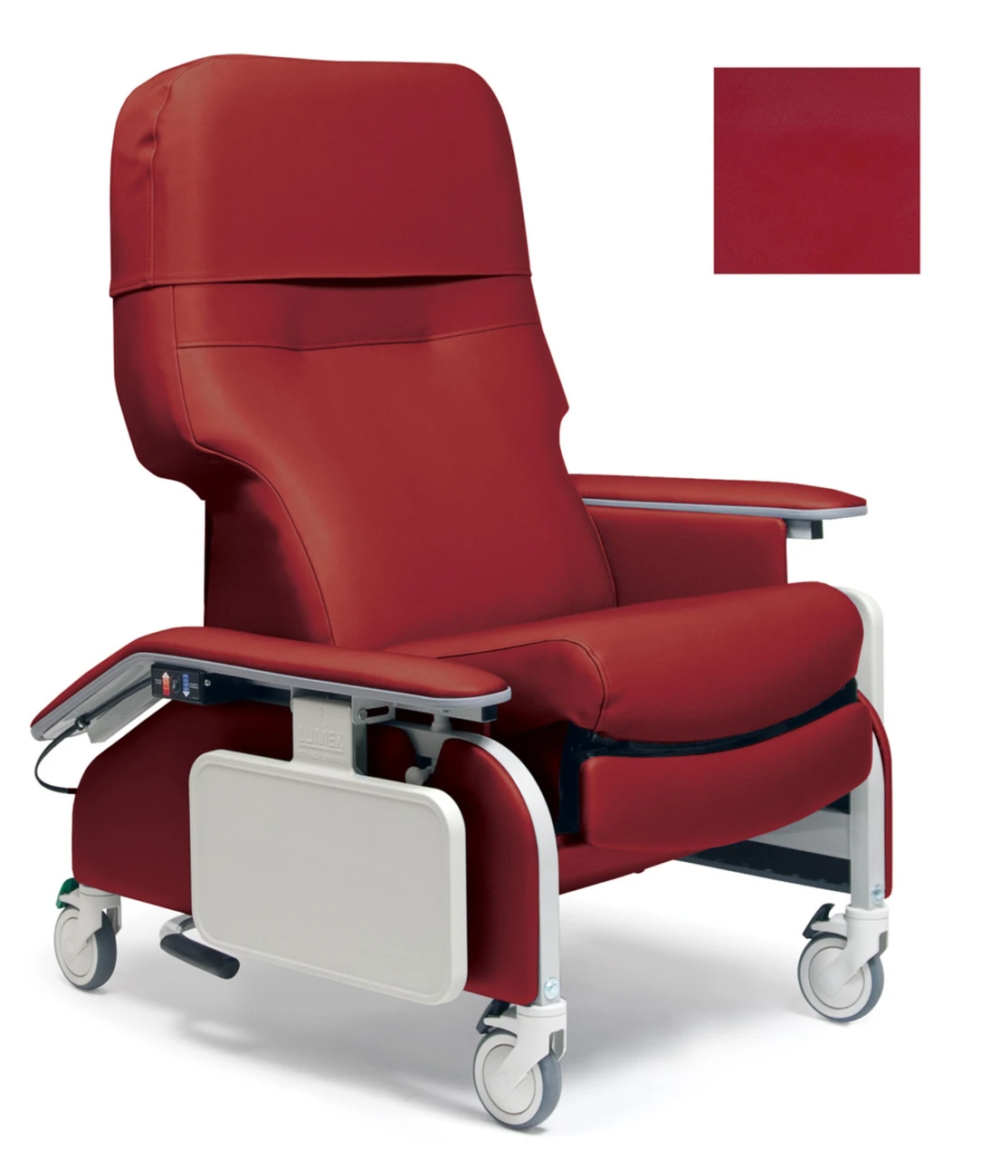 Lumex Deluxe Drop-Arm Clinical Care Recliner Berry