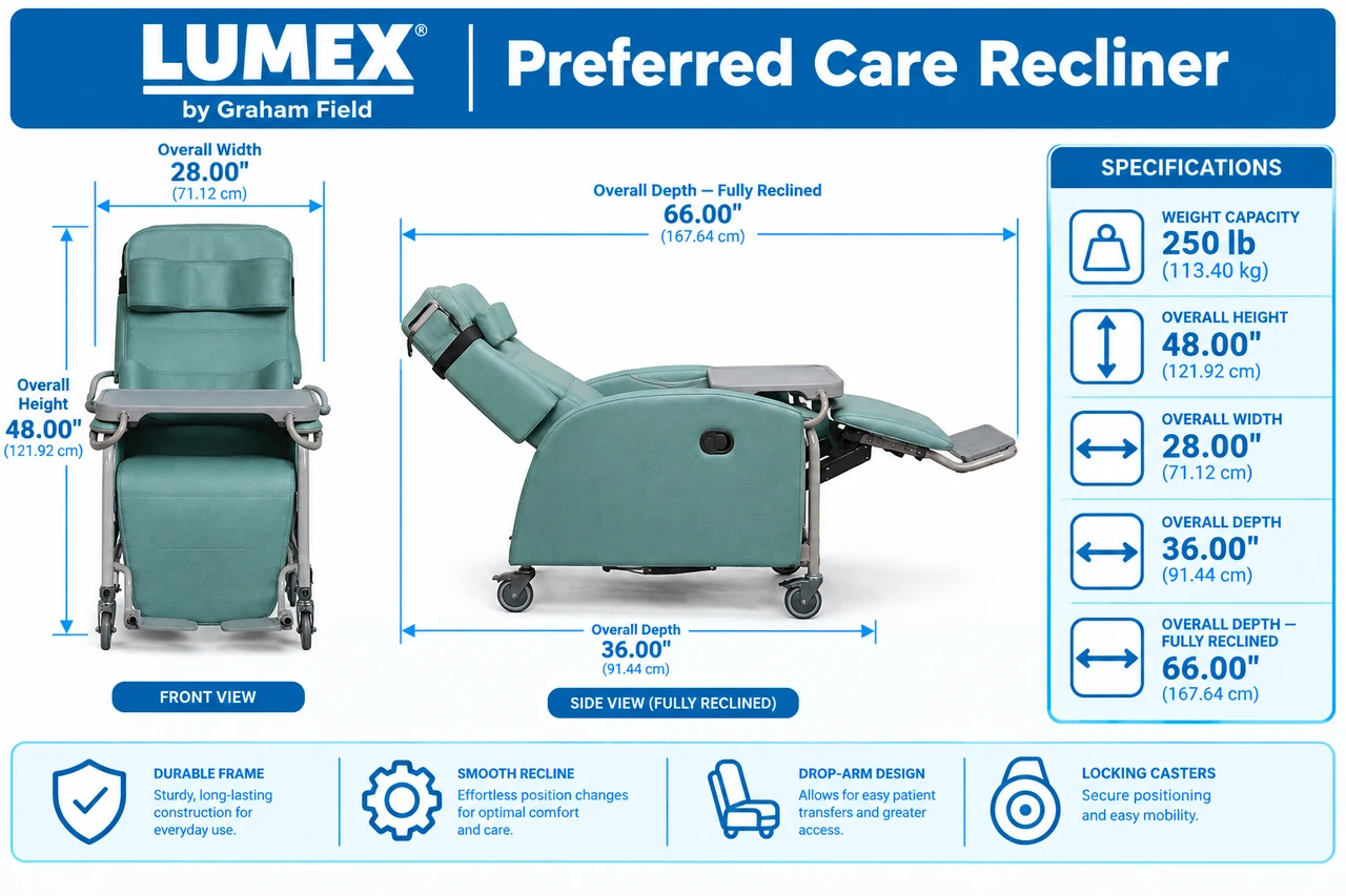Lumex Preferred Care Recliner Dimensions