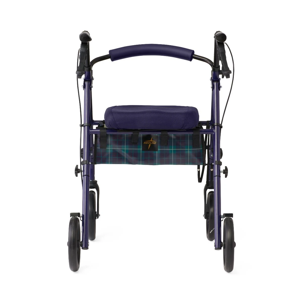 Medline Basic Steel Rollator Blue Front View