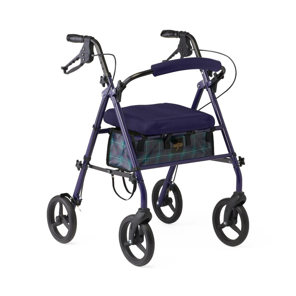 Medline Basic Steel Rollator Blue Angle View