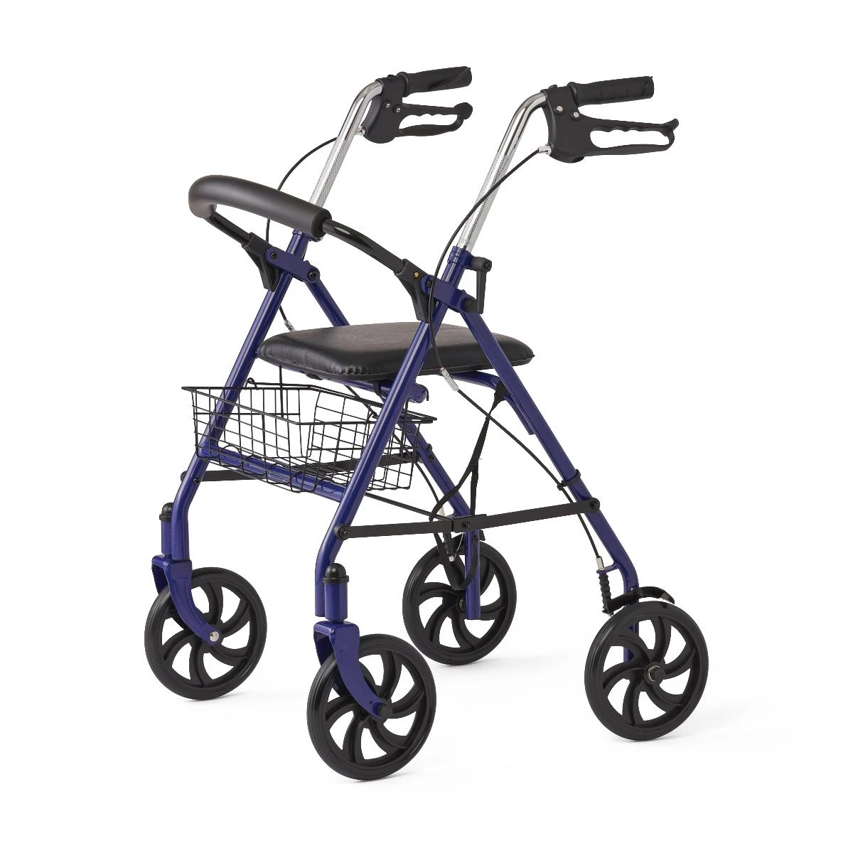 Medline Basic Steel Rollator Blue with Basket