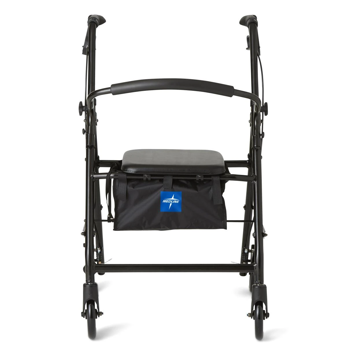 Medline Basic Aluminum Rollator Black Front View
