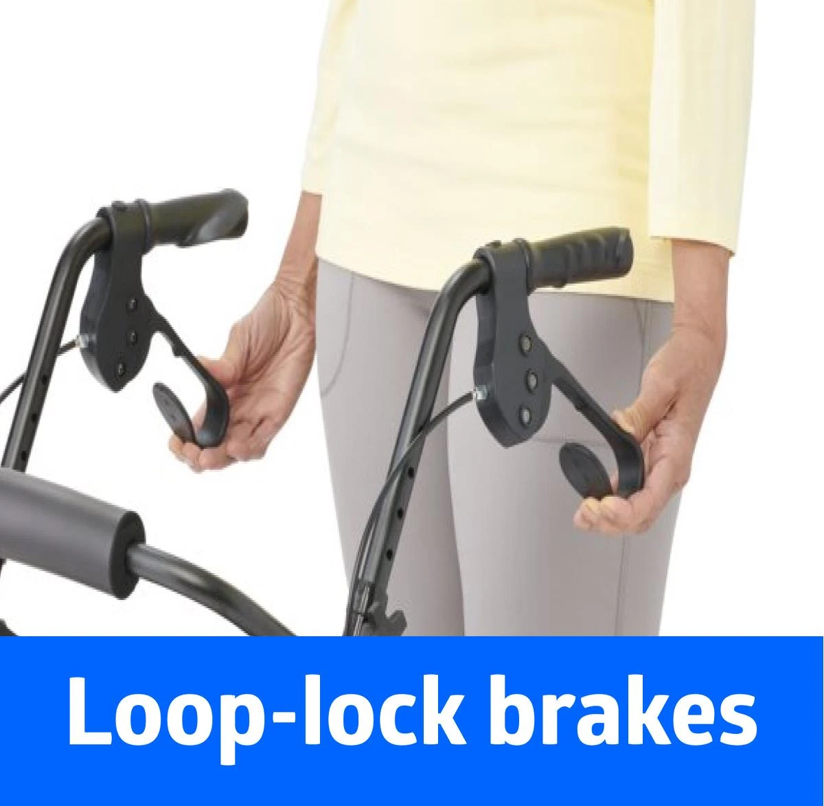 Medline Basic Aluminum Rollator Loop-lock Brakes