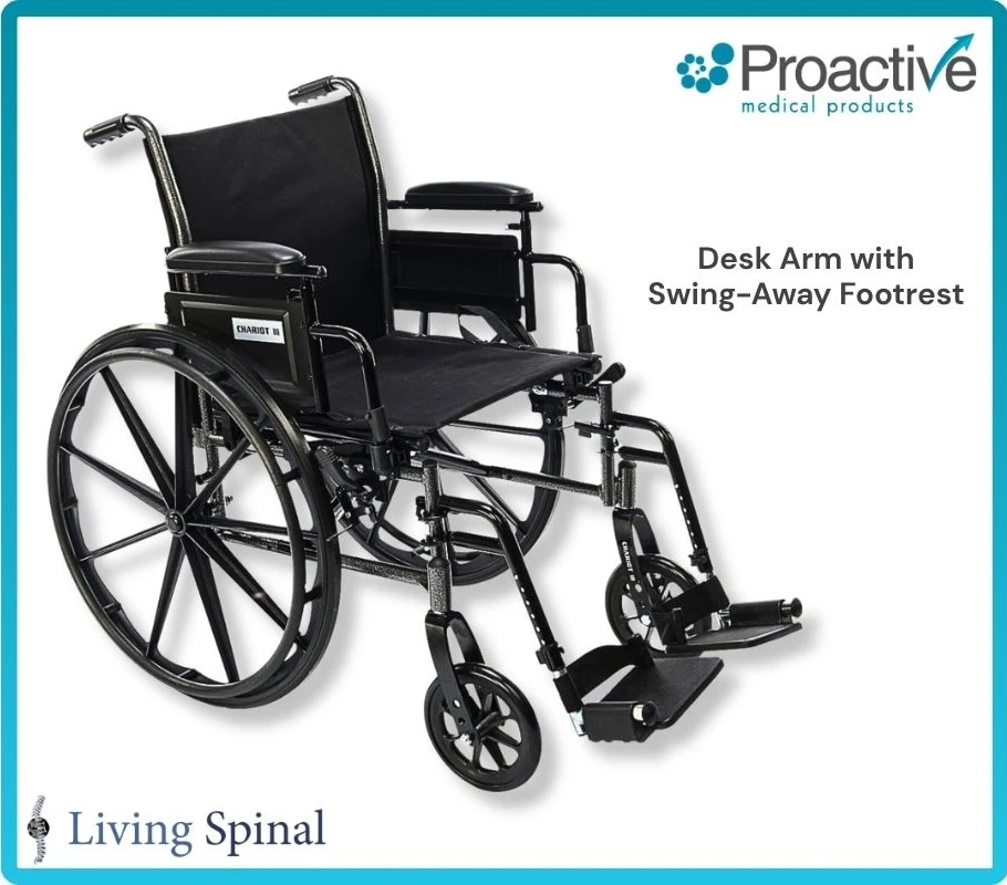 Chariot III K3 Wheelchair by ProActive Desk Arm with Swing-Away Footrest Living Spinal