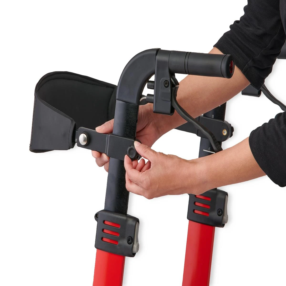 Medline Contemporary-Style Rollator Red Flip Back