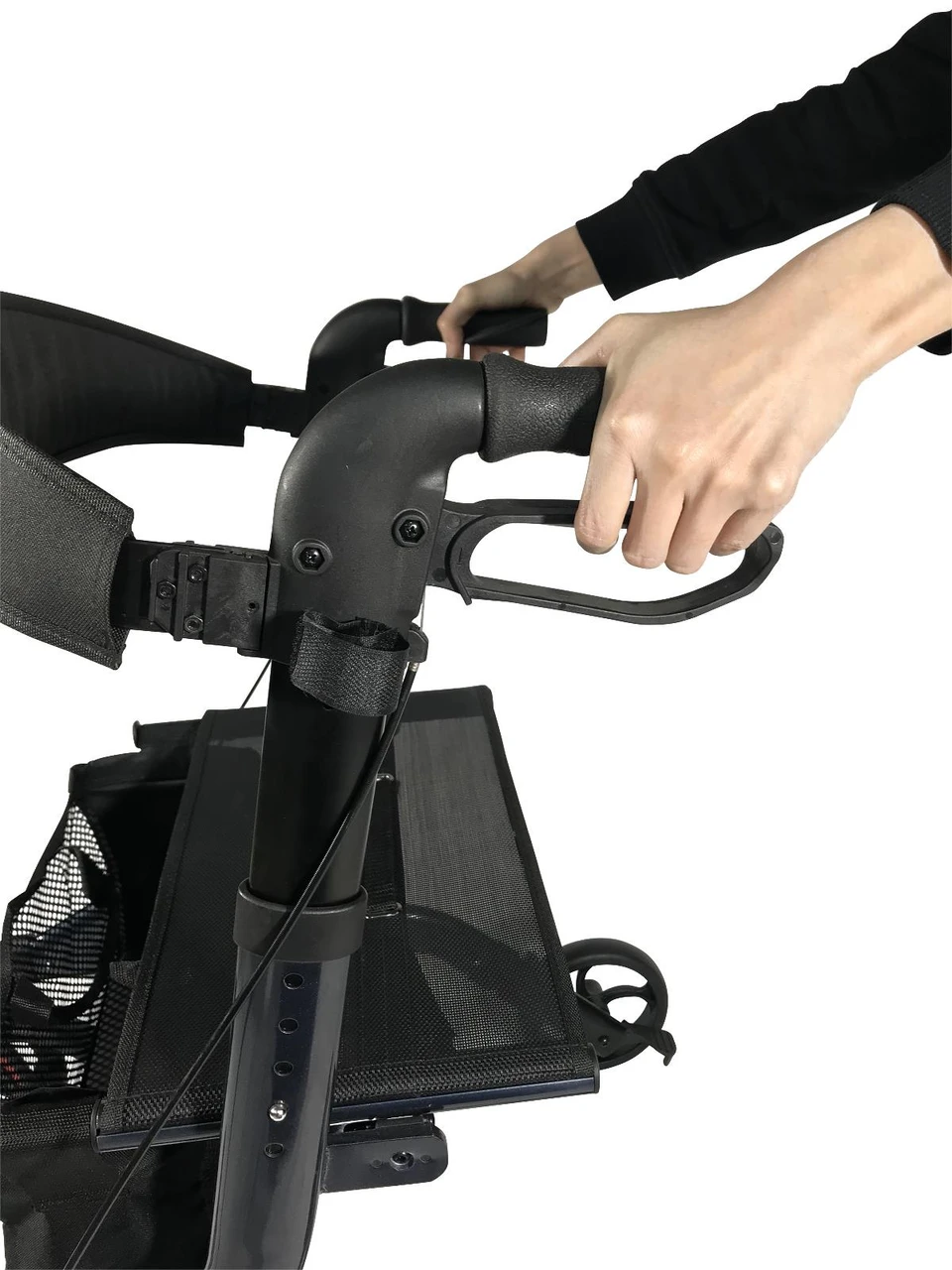 Medline Contemporary-Style Rollator Navy Blue Handbrake