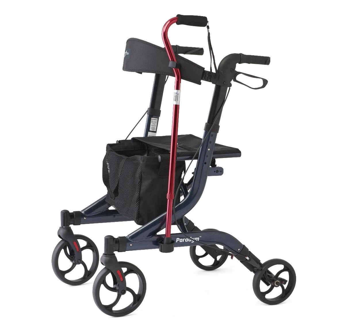 Medline Contemporary-Style Rollator Navy Blue with Cane Holder