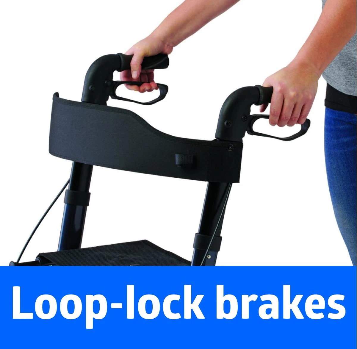 Medline Contemporary-Style Rollator Loop-lock Brakes