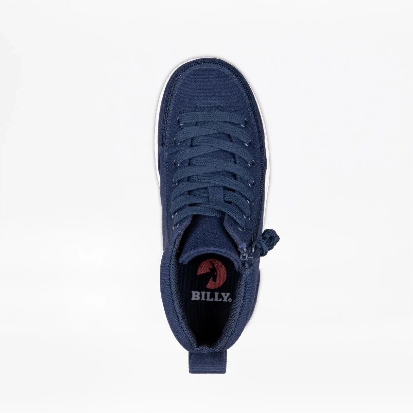 Adaptive Kids BILLY Classic D|R II High Tops_Navy Adjustable and Functional Laces