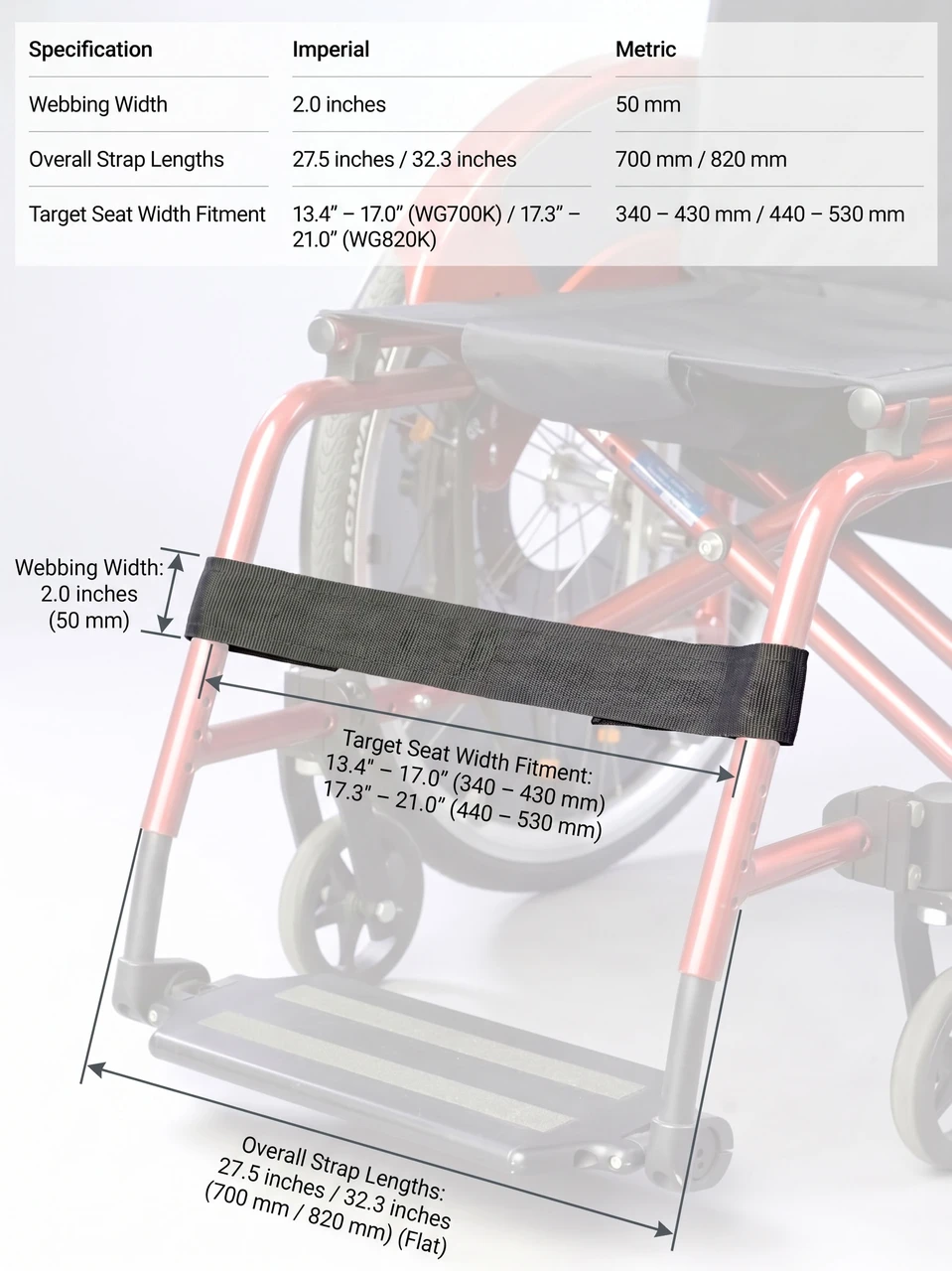 Leg Strap With Hook And Loop Tape Dimensions