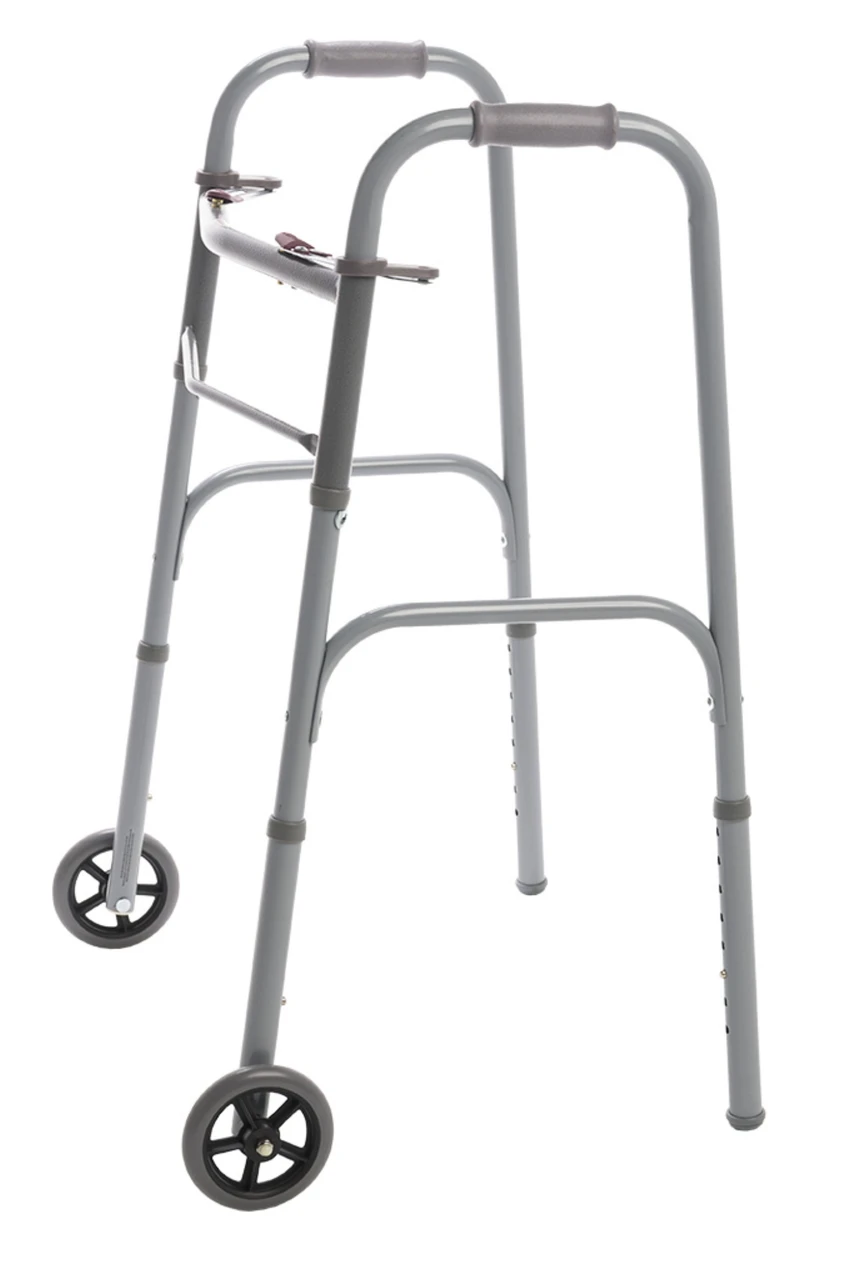 Lumex Two Button Folding Walker Side View