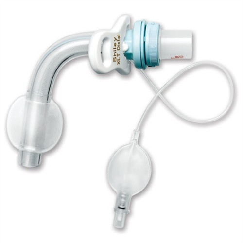 XLT Extended-Length Cuffed Tracheostomy Tube 100mm L, 7mm I.D. x 12-2/7mm O.D., Distal Extension, White Flange