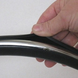 Vinyl rim covers easy installation on wheelchair handrims