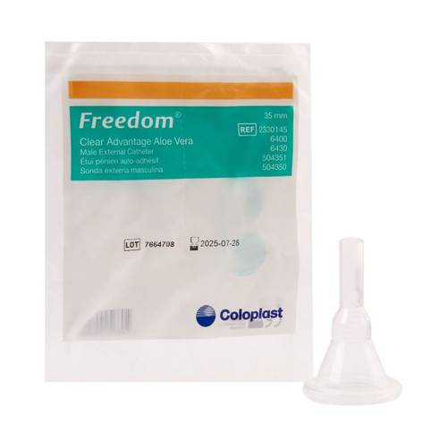 Freedom Clear Advantage® Male External Catheter by Coloplast Product Packaging