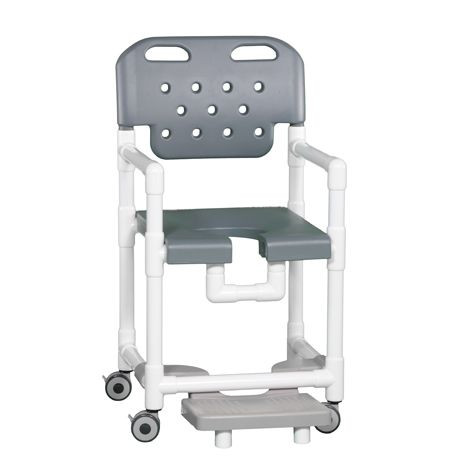 Elite Shower Chair with Slideout Footrest Gray