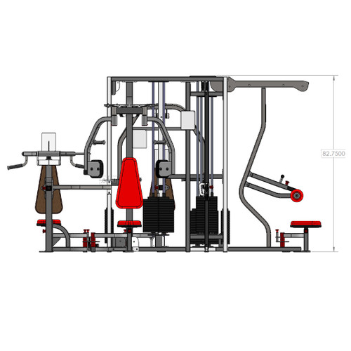 Wheelchair Accessible 5 Station Multi-Gym by ProMaxima Product Height