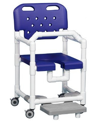 Elite Shower Chair with Footrest and Lap Bar Blue