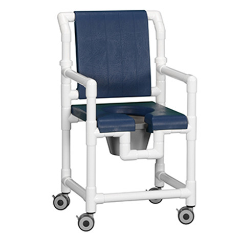 Open Front Deluxe Padded Shower Chair Commode