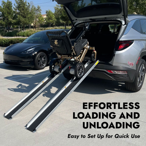 GO-Ramp Portable 8 FT Telescopic Ramp for Electric Wheelchairs and Scooters Heavy Duty