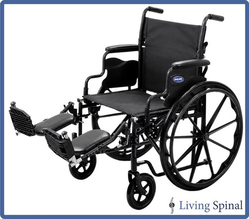 Invacare EasyGlides Manual Wheelchair Elevating with Calf Support Black Living Spinal
