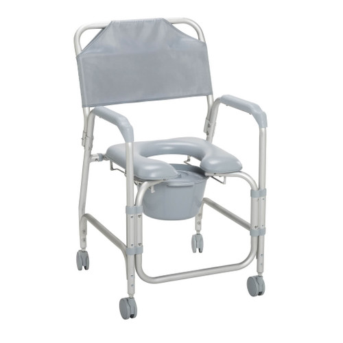 Aluminum Shower Chair and Commode with Casters Closed Lid