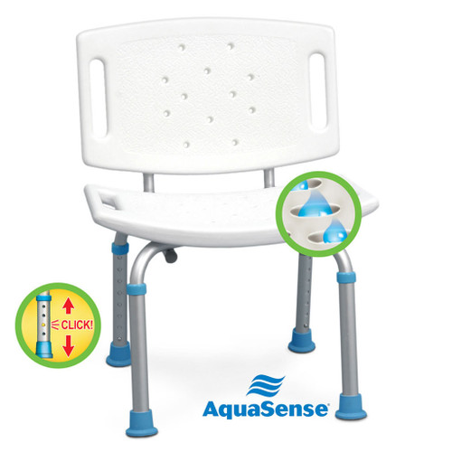 AquaSense Adjustable Bath Seat with Backrest AquaSense