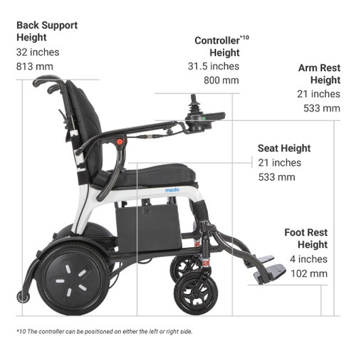  Modo Breeze Foldable Electric Wheelchair Dimensions