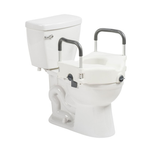 PreserveTech Secure Lock Raised Toilet Seat Attached to a Toilet