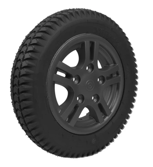 14x3" Quantum Drive Wheel Assembly Black Tread Black Hub
