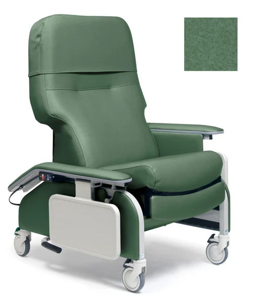 Lumex Deluxe Drop-Arm Clinical Care Recliner Blue Jade