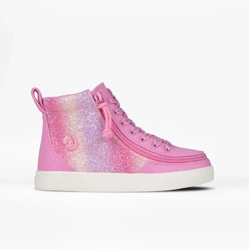 Adaptive Kids BILLY Classic Lace High Tops_Pink Glitz
