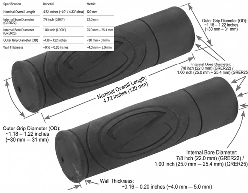 4" Comfort Hand Grip Dimensions