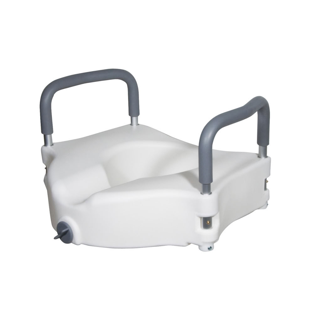 Drive Medical 2-in-1 Locking Raised Toilet Seat with Tool-free Removable Arms