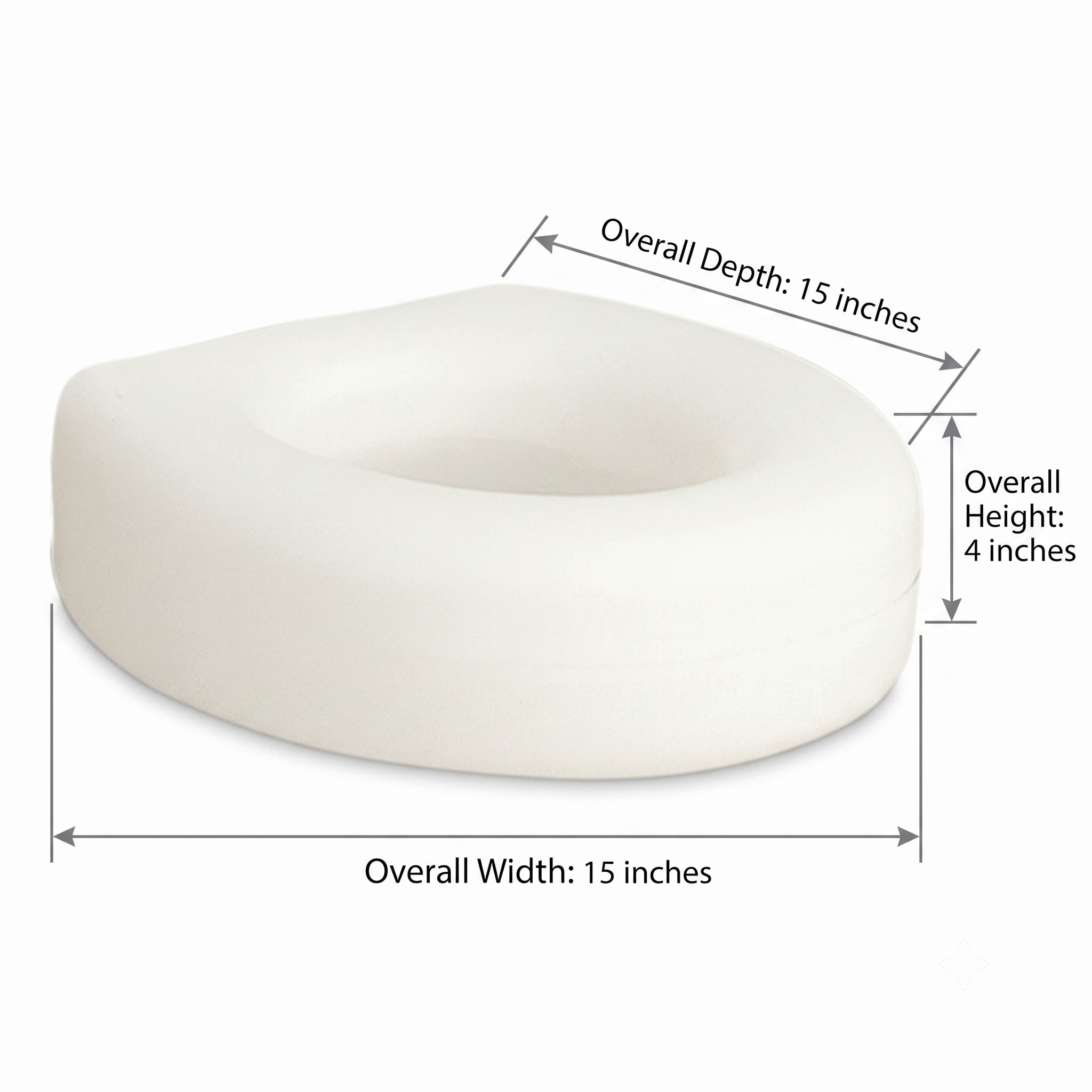 AquaSense Economy Raised Toilet Seat dimensions diagram