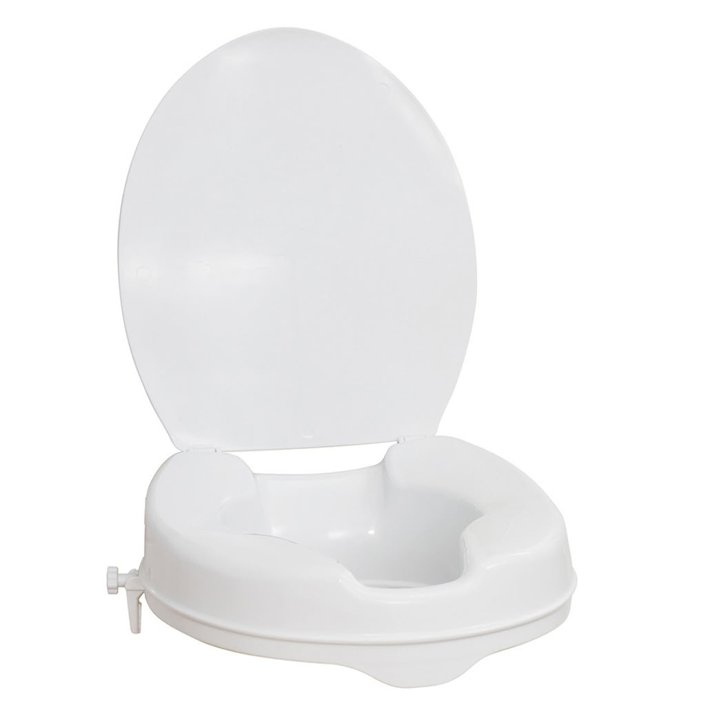 Drive Medical AquaSense Raised Toilet Seat with Lid, 2 inch