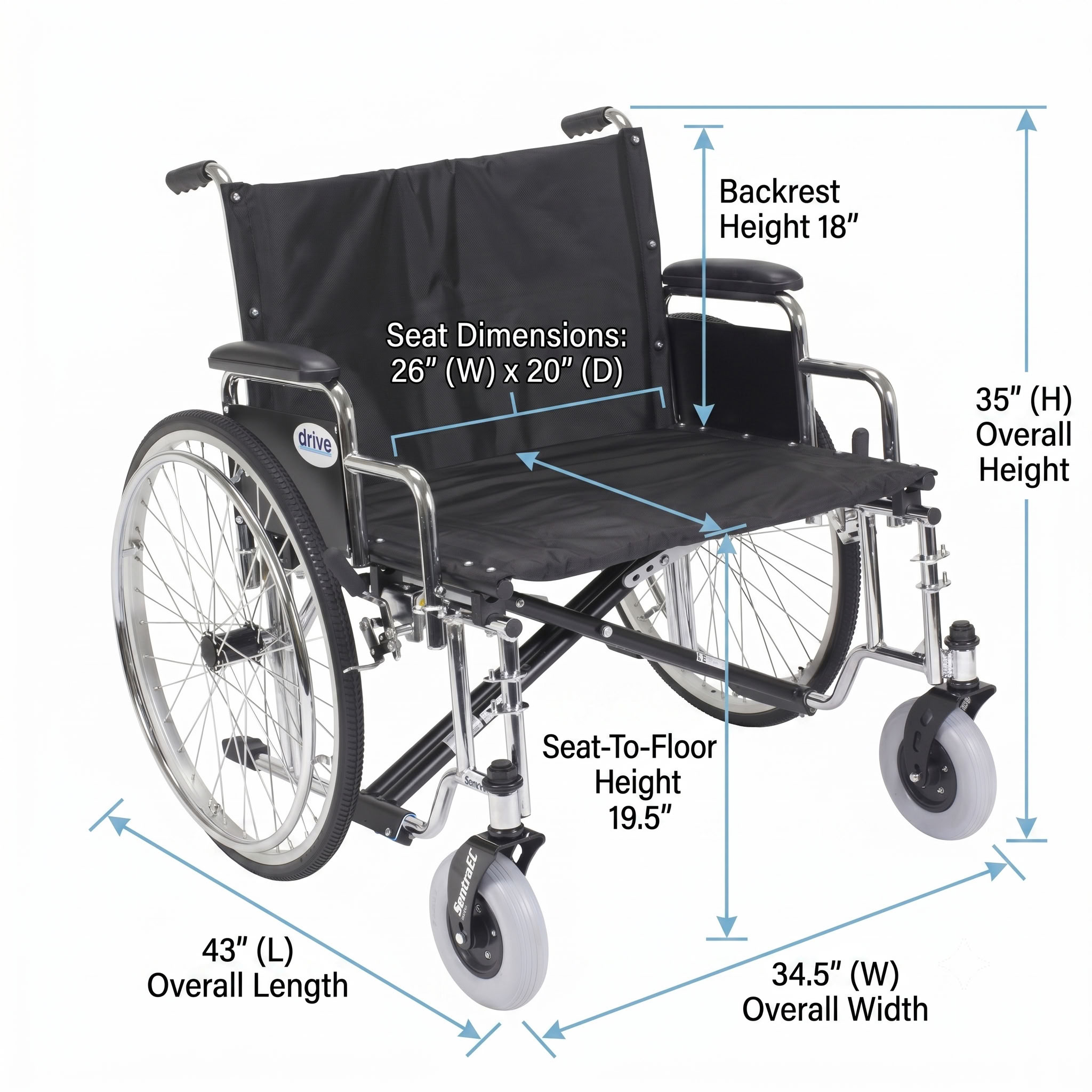 Wheelchair Measurement Blueprint Layout