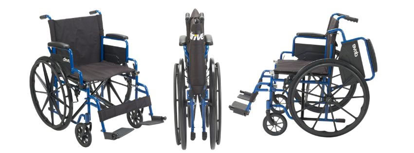 Drive Medical Blue Streak Standard Lightweight Wheelchair Main View