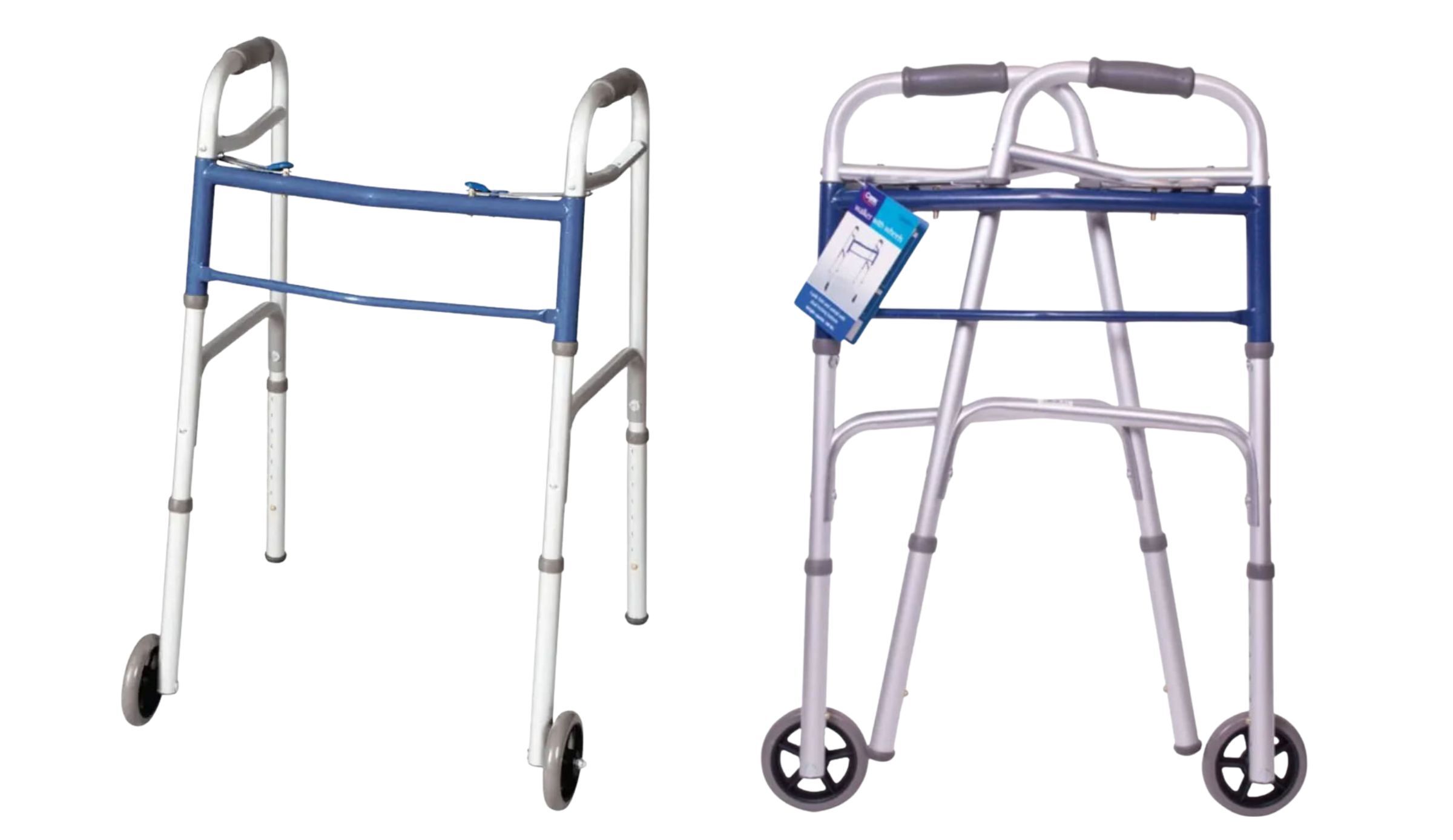 Carex Classics Dual Button Walker with Wheels