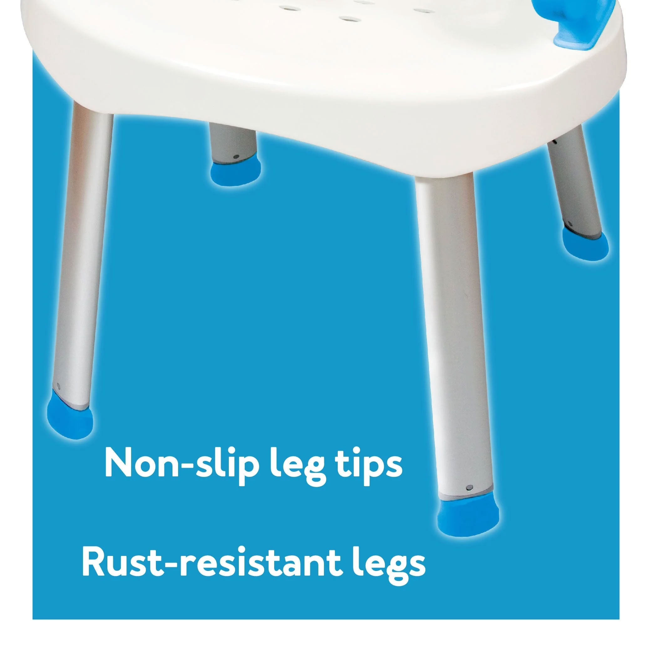 Non-slip rust-resistant legs